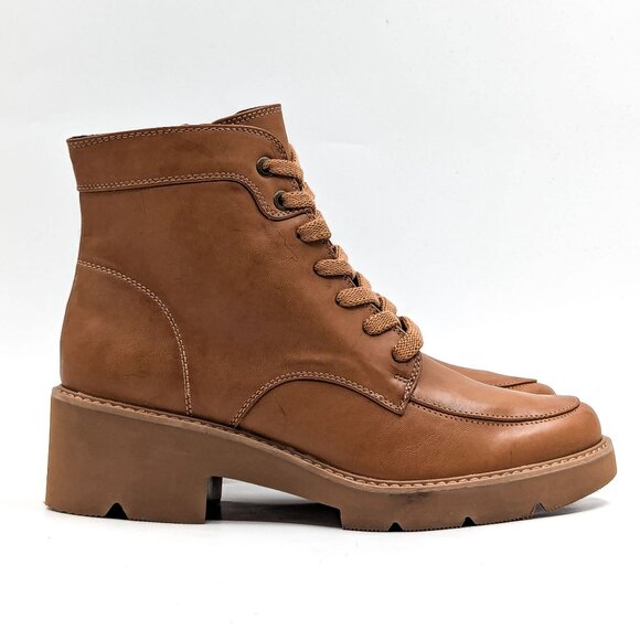 Naturalizer Women Catherine Brown Vegan Leather Lace-up Combat Boots size 9 - Picture 5 of 11